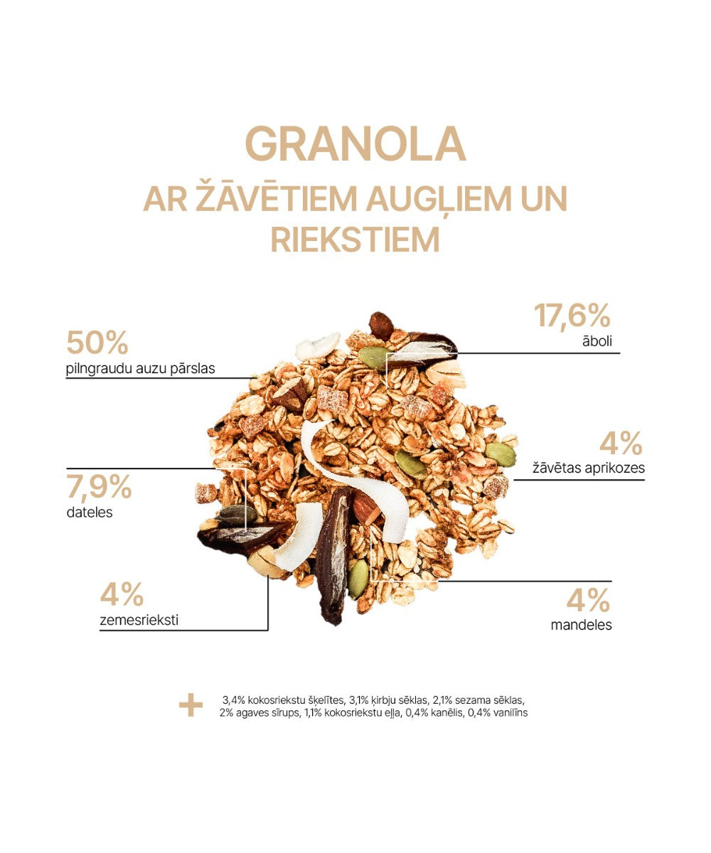 Granola kuivatatud puuviljade ja pähklitega 90g